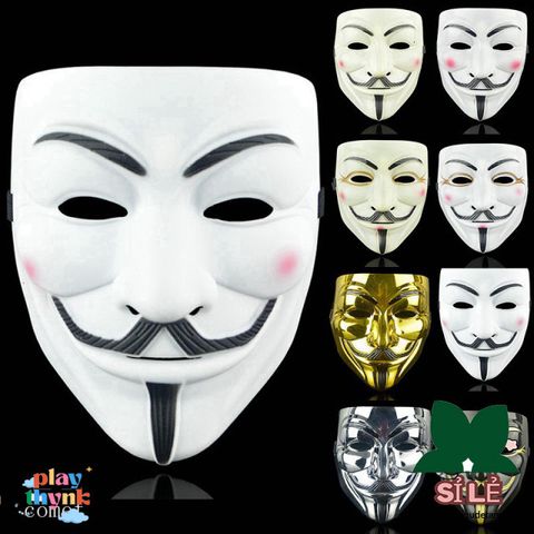 Mặt Nạ Hacker Anonymous 2020 - Phụ Kiện Hóa Trang Halloween và Tiệc Tùng, Chất Liệu Nhựa Dẻo, Độc Đáo và Thời Trang