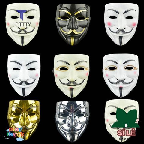 Khẩu Trang Guy Fawkes V for Vendetta - Mặt Nạ Halloween Phụ Kiện Tiệc Tùng Người Lớn - Đạo Cụ COS Huyền Bí
