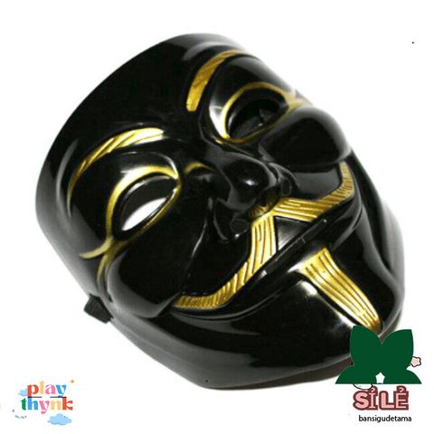 Mặt Nạ Đen Hacker Vendetta - Phụ Kiện Cosplay Cá Tính Đeo Mặt Hoặc Trang Trí - Đồ Chơi Halloween Thú Vị
