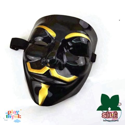 Mặt Nạ Đen Hacker Vendetta - Phụ Kiện Cosplay Cá Tính Đeo Mặt Hoặc Trang Trí - Đồ Chơi Halloween Thú Vị