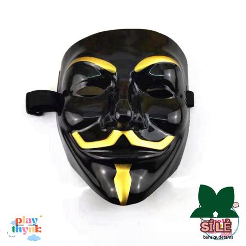 Mặt Nạ Đen Hacker Vendetta - Phụ Kiện Cosplay Cá Tính Đeo Mặt Hoặc Trang Trí - Đồ Chơi Halloween Thú Vị