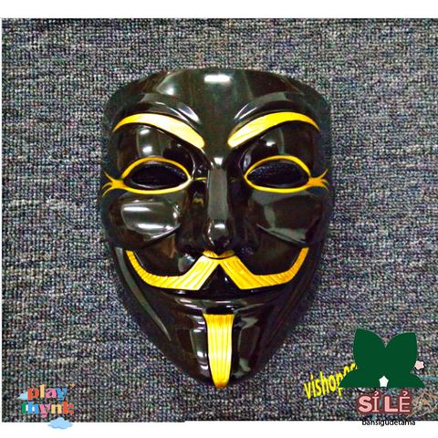 Mặt Nạ Đen Hacker Vendetta - Phụ Kiện Cosplay Cá Tính Đeo Mặt Hoặc Trang Trí - Đồ Chơi Halloween Thú Vị
