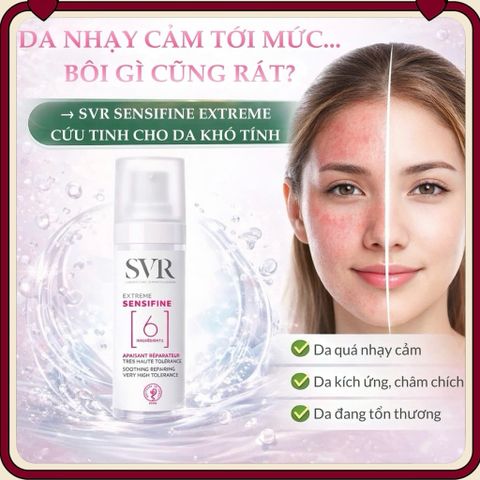Kem Dưỡng SVR Sensifine Extreme 6 Apaisant Réparateur 30ml - Kem Làm Dịu & Phục Hồi Da Nhạy Cảm, Không Chất Tạo Màu