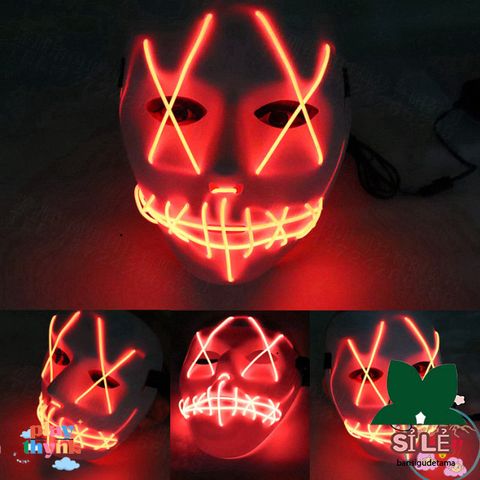 Mặt Nạ LED 7 Màu Halloween Phát Sáng - Phụ Kiện Hóa Trang Bí Ẩn Cho TikTok, Quà Tặng Độc Đáo Cho Tiệc Tùng