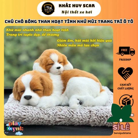 Gối Thú Bông Chó Khử Mùi Than Hoạt Tính - Trang Trí Ô Tô Dễ Thương, Khử Mùi và Lọc Không Khí, Quà Tặng Độc Đáo