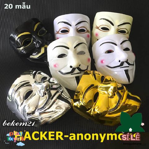 Mặt Nạ Hacker Anonymous 2021 - Mặt Nạ Hóa Trắng Cosplay Halloween Độc Đáo, Quà Tặng Fan Phim Vendetta