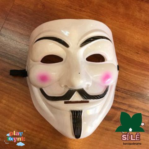 Mặt Nạ Guy Fawkes Anonymous - Phụ Kiện Hóa Trang Cho Đêm Tiệc Thú Vị - Mặt Nạ Hacker Vendetta Chất Liệu Nhựa Dẻo 19x20cm