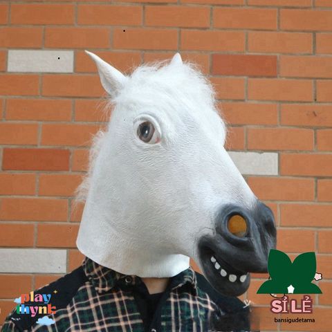 Mặt Nạ Ngựa Cosplay Halloween - Phụ Kiện Hóa Trang Silicone Độc Đáo Cho Bữa Tiệc và Lễ Hội