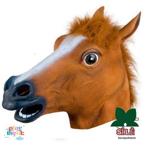 Mặt Nạ Ngựa Silicon Cosplay Vui Nhộn - Đồ Chơi Hóa Trang Halloween Độc Đáo cho Các Dịp Tiệc