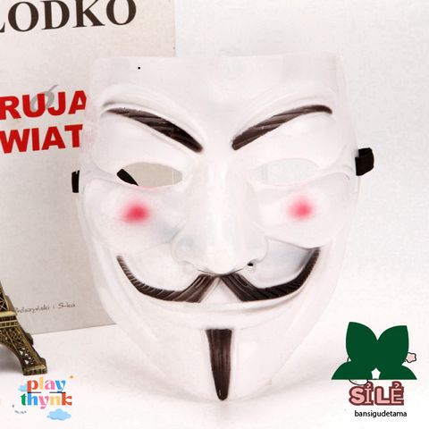 Mặt Nạ Anonymous Độc Đáo - Phụ Kiện Cosplay Halloween Vàng Bạc Đen Trắng, Mặt Nạ Hóa Trang Tuyệt Hảo cho Fan Văn Hóa Hacker