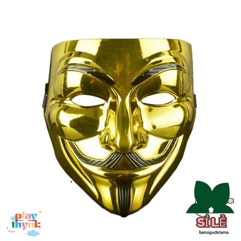 Mặt nạ V For Vendetta Halloween - Mặt nạ ma kinh dị cho trang phục độc đáo, phong cách điện ảnh, chất liệu nhựa nhẹ 19x16cm