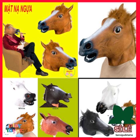 Mặt Nạ Ngựa Hóa Trang Độc Đáo - Phụ Kiện Halloween & Quay Video TikTok - Chất Liệu Latex Thoải Mái, Hình Dáng Bắt Mắt