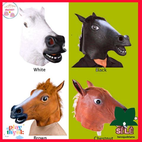 Mặt Nạ Ngựa Hóa Trang Độc Đáo - Phụ Kiện Halloween & Quay Video TikTok - Chất Liệu Latex Thoải Mái, Hình Dáng Bắt Mắt