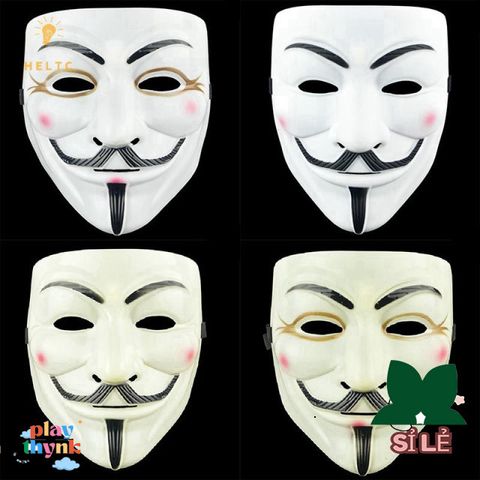 Mặt Nạ V for Vendetta - Mặt Nạ Guy Fawkes Halloween Cho Tiệc Hóa Trang Độc Đáo - Phụ Kiện Thời Trang Người Lớn