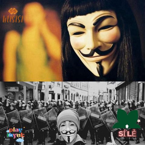 Mặt nạ Guy Fawkes V for Vendetta - Phụ kiện Halloween Nhựa Trắng Đen cho Trang Phục & Biểu Diễn COS