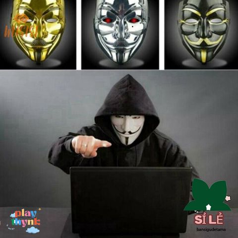 Mặt nạ Guy Fawkes V for Vendetta - Phụ kiện Halloween Nhựa Trắng Đen cho Trang Phục & Biểu Diễn COS
