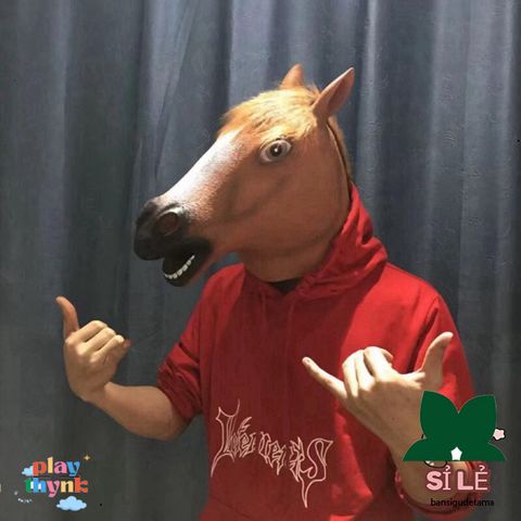 Mặt Nạ Ngựa Kinh Dị Halloween - Mặt Nạ Trùm Đầu Chất Liệu Da Cao Su Cho Bữa Tiệc Trang Phục Cosplay