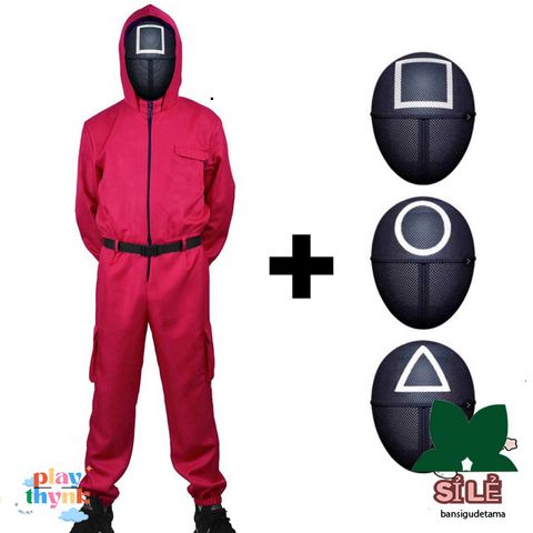Bộ Hóa Trang Squid Game 2 - Áo, Mặt Nạ và Găng Tay - Chiếc Đồ Lễ Hội Halloween Hoàn Hảo Cho Trẻ Em và Người Lớn