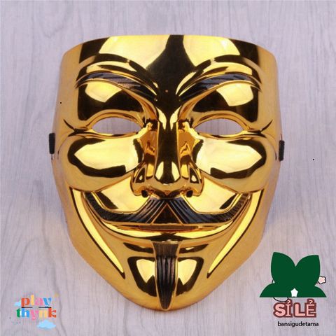 Mặt Nạ Vàng Lấp Lánh Hacker 2021 - Trang Phục Hóa Trang Halloween, Phụ Kiện Tiệc Hóa Trang Cho Trẻ Em và Người Lớn