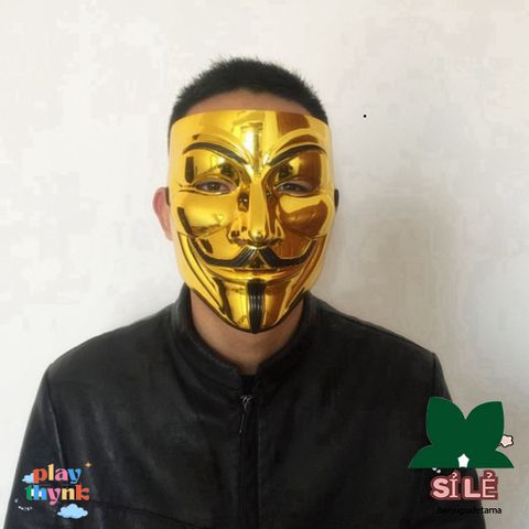 Mặt Nạ Vàng Lấp Lánh Hacker 2021 - Trang Phục Hóa Trang Halloween, Phụ Kiện Tiệc Hóa Trang Cho Trẻ Em và Người Lớn