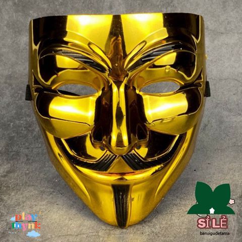 Mặt Nạ Vàng Lấp Lánh Hacker 2021 - Trang Phục Hóa Trang Halloween, Phụ Kiện Tiệc Hóa Trang Cho Trẻ Em và Người Lớn