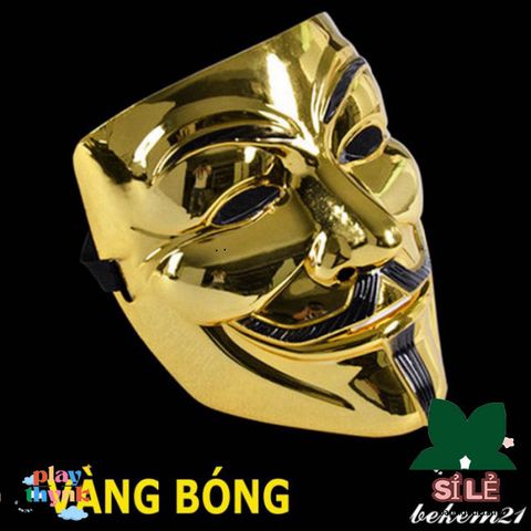 Mặt Nạ Vàng Lấp Lánh Hacker 2021 - Trang Phục Hóa Trang Halloween, Phụ Kiện Tiệc Hóa Trang Cho Trẻ Em và Người Lớn