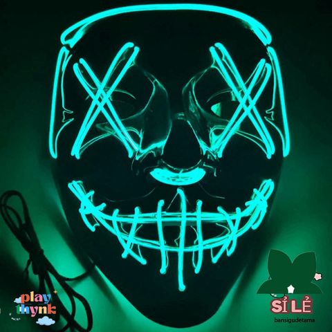 Mặt Nạ Phát Sáng Neon - Mặt Nạ Rave Dành Cho Tiệc Tùng, Chất Liệu PVC, Nhiều Chế Độ Ánh Sáng, Phụ Kiện Thời Trang Độc Đáo