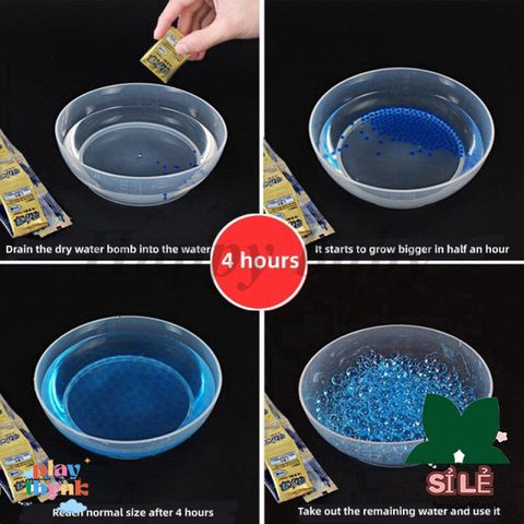 Bộ 15 Bóng Hydrogel Pha Lê Dành Cho Trẻ Em - Hạt Nở Chống Sốc, Đồ Chơi Nước An Toàn 6-7mm, 7-8mm, 9-11mm