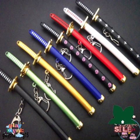 Móc Khóa Kiếm Katana Zoro Law One Piece - Phụ Kiện Anime Chống Gỉ 16cm - Quà Tặng Đẹp Cho Fan Văn Hóa Nhật Bản