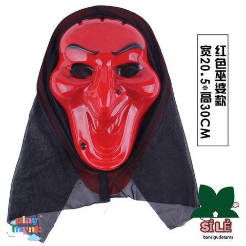 Mặt Nạ Scream Đen Huyền Bí - Phụ Kiện Halloween Kinh Dị Cho Bữa Tiệc Hóa Trang, Kích Thước 9x18cm, Chất Liệu Nhựa Dẻo