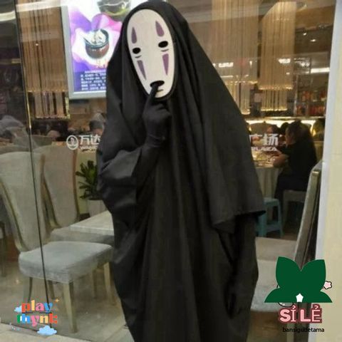 Bộ trang phục hóa trang Vô Diện Spirited Away - Áo, mặt nạ, găng tay cho trẻ em và người lớn, cosplay phong cách độc đáo