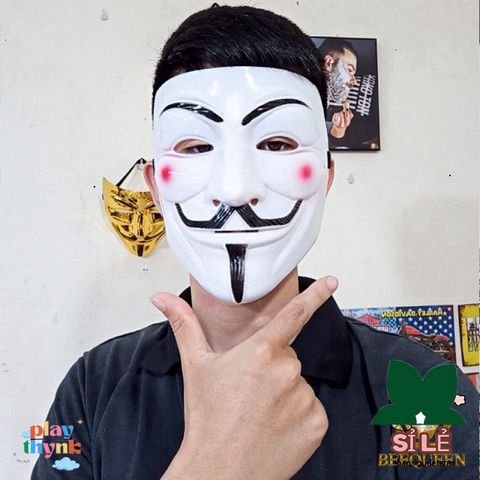 Mặt Nạ Hacker Dành Cho Trẻ - Thiết Kế Ngộ Nghĩnh Vàng, Trắng, Đen, An Toàn Cho Bé - Quà Tặng Thú Vị, Hóa Trang Halloween