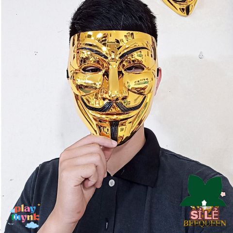 Mặt Nạ Hacker Dành Cho Trẻ - Thiết Kế Ngộ Nghĩnh Vàng, Trắng, Đen, An Toàn Cho Bé - Quà Tặng Thú Vị, Hóa Trang Halloween
