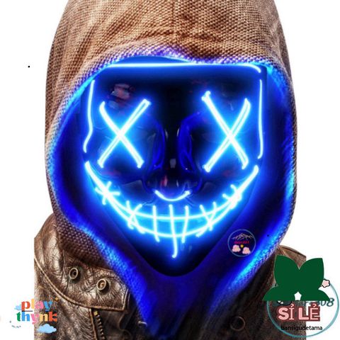 Mặt Nạ LED Phát Sáng 7 Màu - Đạo Cụ Halloween Huyền Bí và Độc Đáo, Hoàn Hảo Cho TikTok và Tiệc Tùng