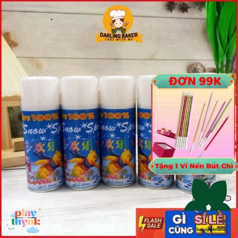 Bình Xịt Tuyết Trắng 280ml - Trang Trí Tiệc Sinh Nhật Độc Đáo, Bánh Kem Cao Cấp, Sự Kiện Lễ Kỷ Niệm