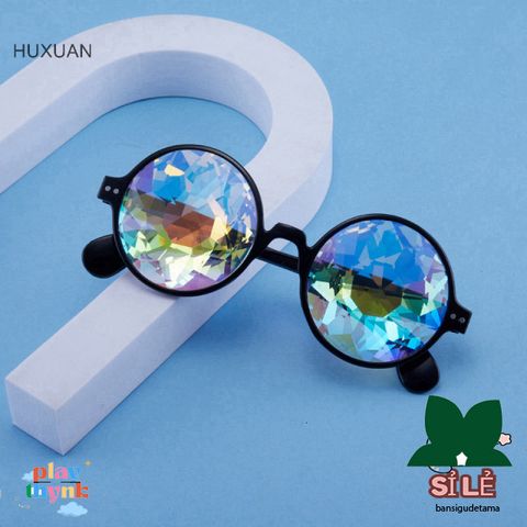 Kính Huxuan Unisex - Kính Tròn Thời Thượng Màu Hồng Đen Trong Suốt - Phụ Kiện Dự Tiệc Và Quà Tặng Xu Hướng 2023