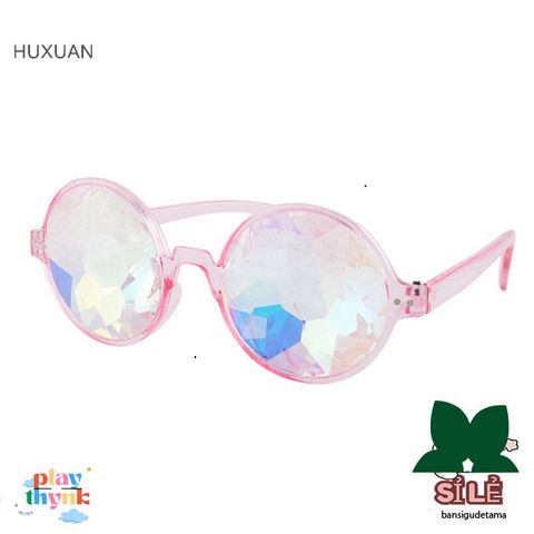 Kính Huxuan Unisex - Kính Tròn Thời Thượng Màu Hồng Đen Trong Suốt - Phụ Kiện Dự Tiệc Và Quà Tặng Xu Hướng 2023