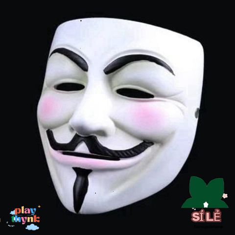 Mặt Nạ Hacker Anonymous Trắng 2020 - Phụ Kiện Hóa Trang Halloween Độc Đáo, Cosplay Vendetta Thời Trang