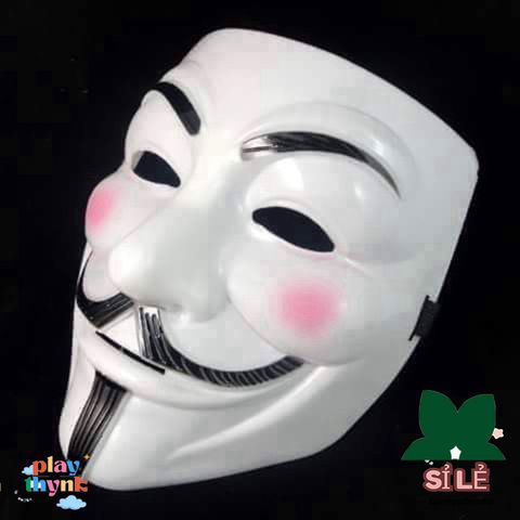 Mặt Nạ Hacker Anonymous Trắng 2020 - Phụ Kiện Hóa Trang Halloween Độc Đáo, Cosplay Vendetta Thời Trang