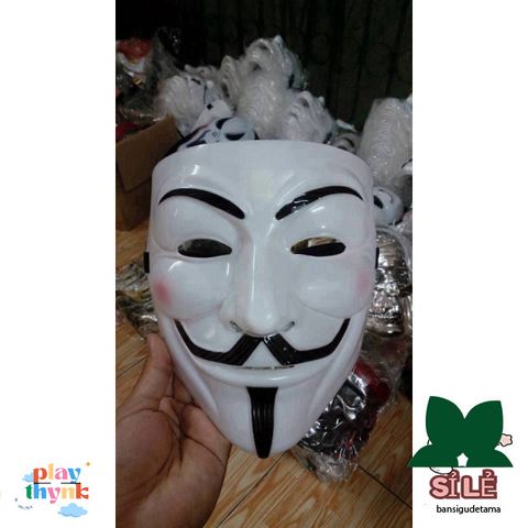 Mặt Nạ Hacker Anonymous Trắng 2020 - Phụ Kiện Hóa Trang Halloween Độc Đáo, Cosplay Vendetta Thời Trang