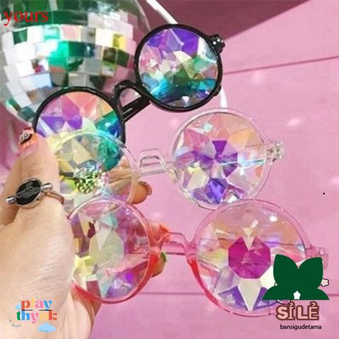 Kính Mát Vạn Hoa Đen/Hồng Trong Suốt - Kính Rave Pháo Hoa Cho Tiệc Halloween & Sự Kiện Âm Nhạc