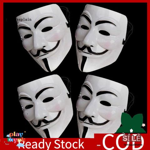 Mặt nạ Halloween V for Vendetta - Đạo cụ Cosplay Bí Ẩn cho Bữa Tiệc và Trang Trí Halloween
