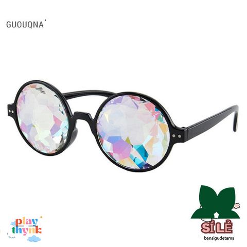 Kính Vạn Hoa GUOUqna - Kính Mát Phong Cách Tiệc Tùng 2023 Cho Nam Nữ, Quà Tặng Độc Đáo, Kính Tròn Nhựa PC