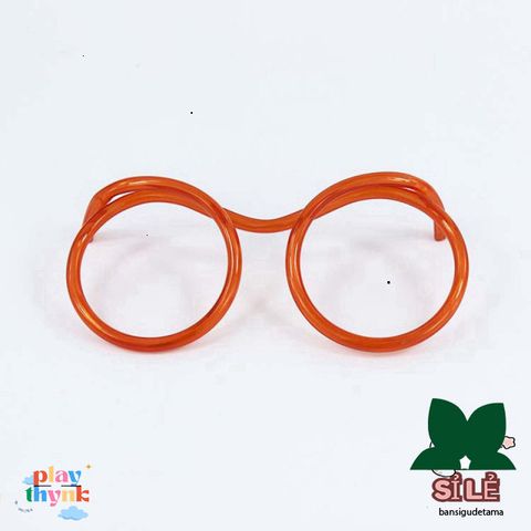 Ống Hút Nhựa Hình Kính Mát Cho Bé - Phụ Kiện Vui Chơi Halloween Đáng Yêu, Dài 67cm, Pet Chất Liệu Mềm Dẻo