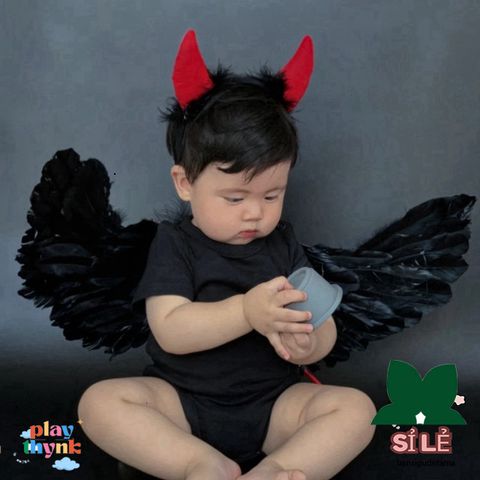 Cánh Thiên Thần Lông Vũ Halloween - Phụ Kiện Hóa Trang Công Chúa Tết Trung Thu, Set Cánh, Cài Đầu & Đũa Thiên Thần Lễ Hội