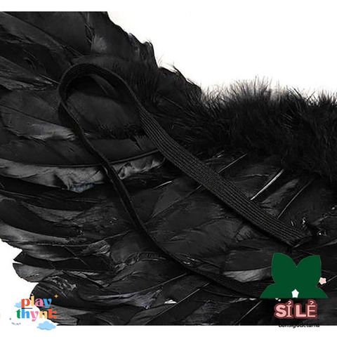 Bộ Đầm Hóa Trang Thiên Thần và Ác Quỷ Maleficent - Cánh Đen Cosplay Dành Cho Bé Gái với Cài Tóc Sừng Hắc Ám