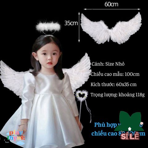Bộ Trang Phục Cánh Thiên Thần Cho Bé - Hóa Trang Công Chúa Trung Thu, Halloween, Tết với Cánh và Đũa Thiên Thần, Quà Tặng Độc Đáo