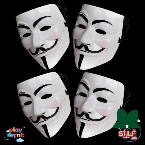 Mặt Nạ Halloween V cho Cosplay - Mặt Nạ Hóa Trang Anonymous V for Vendetta - Thích Hợp Dự Tiệc và Trang Trí Halloween