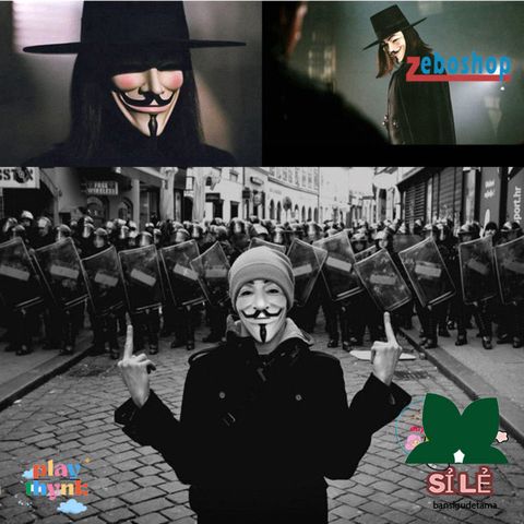 Mặt Nạ Halloween V cho Cosplay - Mặt Nạ Hóa Trang Anonymous V for Vendetta - Thích Hợp Dự Tiệc và Trang Trí Halloween