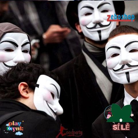 Mặt Nạ Halloween V cho Cosplay - Mặt Nạ Hóa Trang Anonymous V for Vendetta - Thích Hợp Dự Tiệc và Trang Trí Halloween